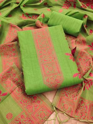 Muga cotton jamdani salwar suit dress material with pichwai weaving on top and dupatta with bottom 2