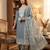 Muga cotton jamdani salwar suit dress material with pichwai weaving on top and dupatta with bottom