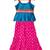 Blue & pink  embellished polyester top with sharara ethnic wear