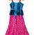 Blue & pink  embellished polyester top with sharara ethnic wear