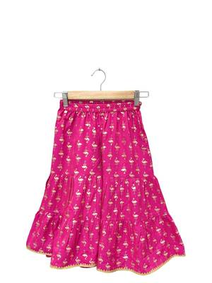 Blue & pink  embellished polyester top with sharara ethnic wear 5