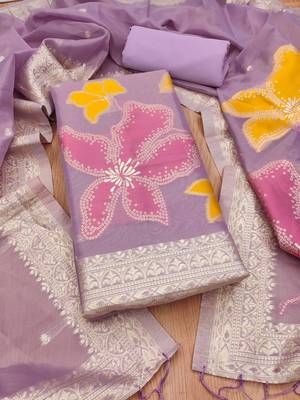 Shimmer banarasi zari weaving dress material top and dupatta with bottom 3