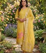 Shimmer banarasi zari weaving dress material top and dupatta with bottom