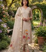 Shimmer banarasi zari weaving dress material top and dupatta with bottom