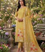 Shimmer banarasi zari weaving dress material top and dupatta with bottom