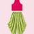 Pink & limegreen solid chanderi top with dhoti ethnic wear