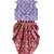 Lavender & pink printed cotton top with dhoti ethnic wear