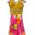 Yellow & multicolour all over embroidered polyester top with palazzo ethnic wear