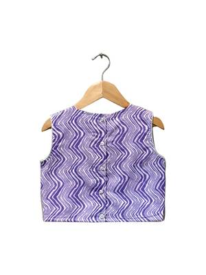 Lavender & pink printed cotton top with dhoti ethnic wear 4