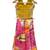 Yellow & multicolour all over embroidered polyester top with palazzo ethnic wear
