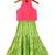 Coral & limegreen solid chanderi top with sharara ethnic wear