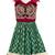 Pink & green placement embroidered  polyester top with lehenga ethnic wear