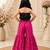 Black & pink embellished polyester top with sharara ethnic wear