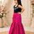 Black & pink embellished polyester top with sharara ethnic wear