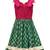 Pink & green placement embroidered  polyester top with lehenga ethnic wear