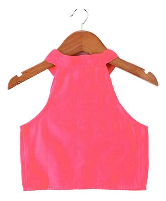 Coral & limegreen solid chanderi top with sharara ethnic wear 4