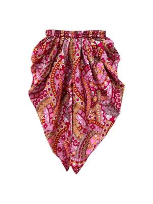 Coral & pink  solid  cotton top with dhoti ethnic wear 5