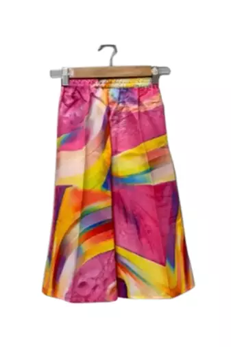 Pink & multicolour solid chanderi top with palazzo ethnic wear