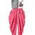 Grey & coral placement embroidered cotton top with dhoti ethnic wear