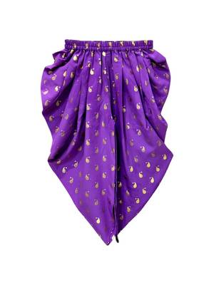 Purple embellished polyester top with dhoti ethnic wear 5