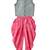 Grey & coral placement embroidered cotton top with dhoti ethnic wear