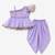 Purple embriodered polyester top with dhoti ethnic wear