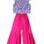 Lavender & pink printed cotton top with palazzo ethnic wear