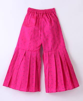 Lavender & pink printed cotton top with palazzo ethnic wear 5