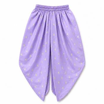 Purple embriodered polyester top with dhoti ethnic wear 5