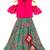 Pink & seagreen printed polyester top with lehenga ethnic wear