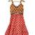 Mustard & red  printed cotton  top with sharara ethnic wear