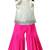 White & pink embellished  polyester top with sharara ethnic wear