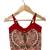 Red & green placement embroidered  polyester top with lehenga ethnic wear