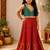 Rama green & red embellished brocade top with lehenga ethnic wear