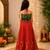 Rama green & red embellished brocade top with lehenga ethnic wear