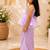Purple embriodered polyester top with palazzo ethnic wear