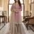 pink silk blend embroidered sharara suit set