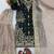 black silk blend embroidered sharara suit set