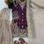 wine silk blend embroidered sharara suit set