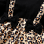 Black ribbed leopard print bow baby frock dress set