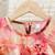 Orange floral leaf print cold shoulder girls dress