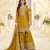 Yellow chinon sharara salwar suit