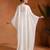 Ivory white embroidered cotton organza draped skirt set