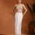 Ivory white embroidered cotton organza draped skirt set