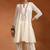 Ivory embroidered linen jute indo western kurta set