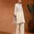 Ivory embroidered linen jute indo western kurta set
