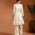 Ivory embroidered linen jute indo western kurta set