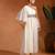 Ivory white viscose georgette indo western one shoulder kurta set