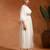 Ivory white viscose georgette indo western one shoulder kurta set