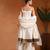 Ivory white embroidered cotton jacquard anarkali sharara set